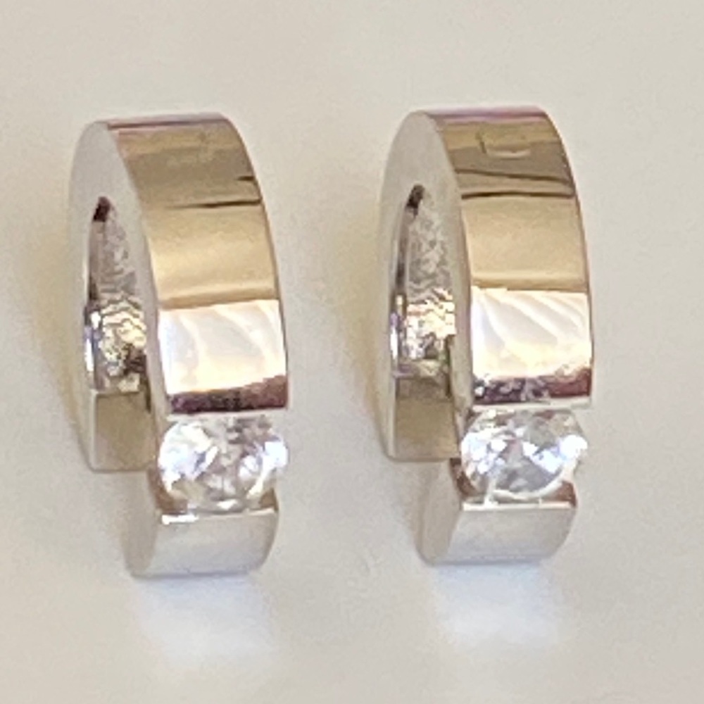 💎 Real topaz 925 silver earrings clear genuine stones - Picture 5 of 7